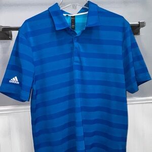 adidas Men’s Blue Striped Polo Shirt